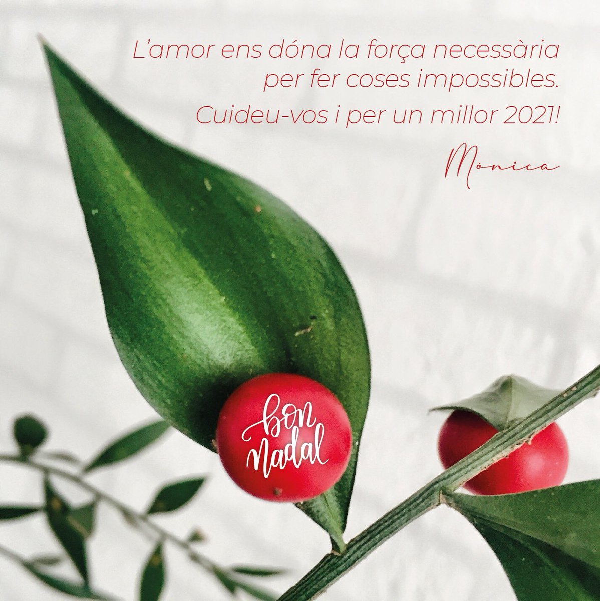 PeraColom's tweet photo. L’ amor ens dóna la força necessària per fer coses impossibles. Cuideu-vos i per un millor 2021! BON NADAL ❤️ https://t.co/uG9rmJglgd