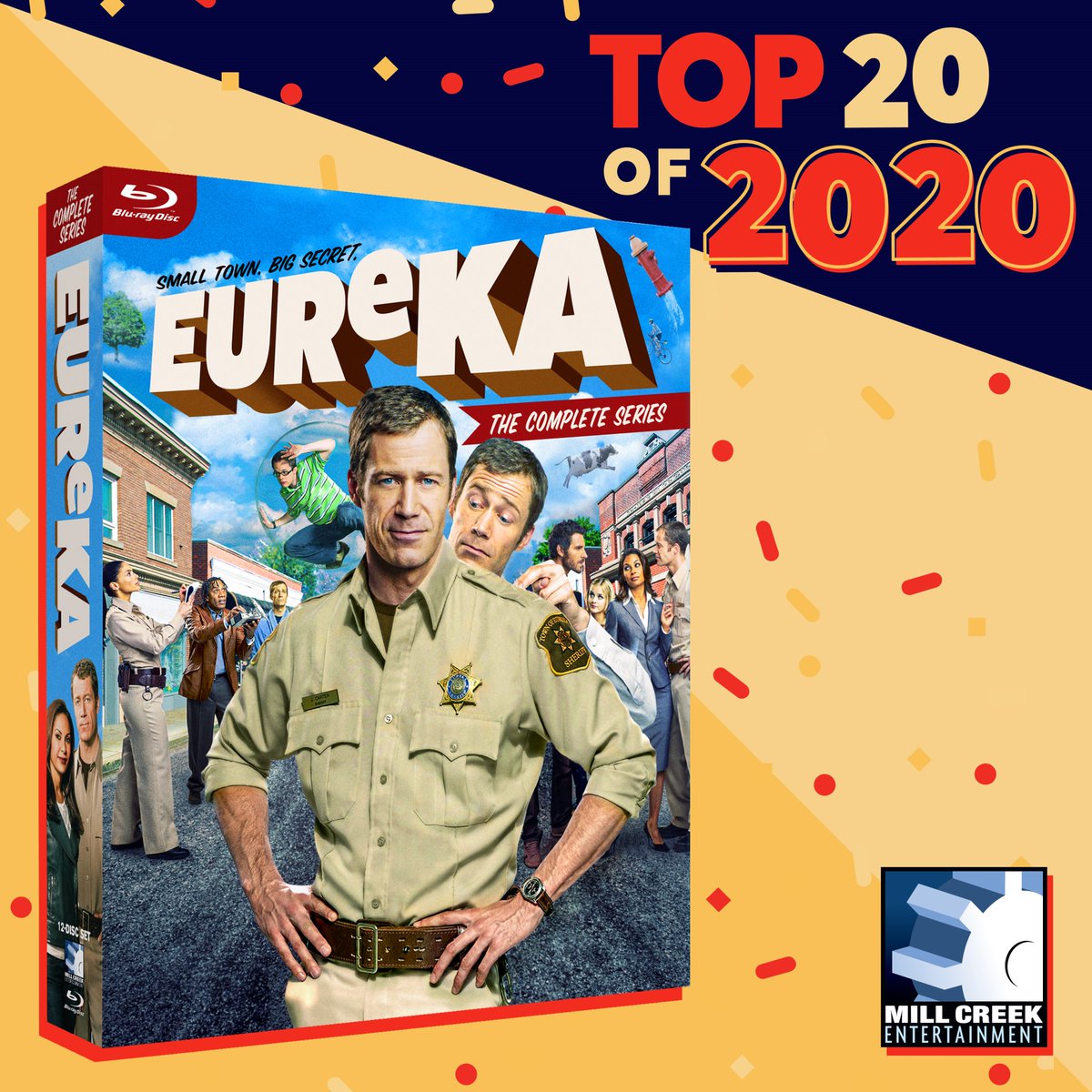 AllianceHomeEnt's tweet photo. In the small town of Eureka in the Pacific Northwest things aren’t exactly what you would call normal. Get the Complete Series release of EUREKA on Blu-ray!
Order today:
Amazon - https://t.co/f3ITQUxlzq
DeepDiscount - https://t.co/bE5uoONkAs
#2020Top20 https://t.co/Nkq2MyQPfF