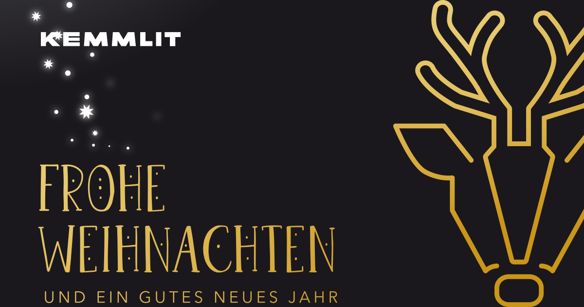 KEMMLIT's tweet photo. Wir wünschen euch frohe #Weihnachten und ein gutes neues #Jahr. Bleibt gesund! https://t.co/mjseqVksaX