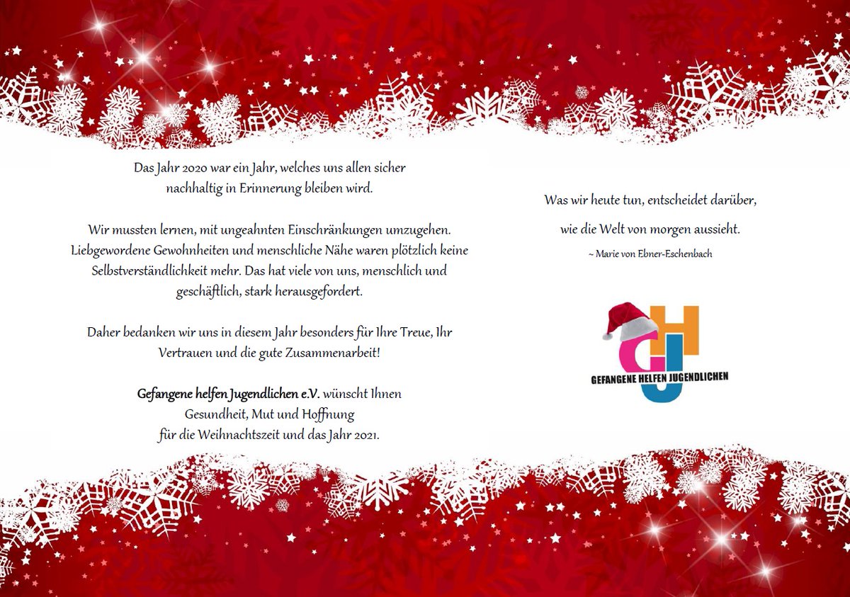 GhJ_eV's tweet photo. Das gesamte #GhJ-Team wünscht euch allen schöne #Feiertage und frohe Weihnachten! Bleibt gesund und passt auf euch und eure Liebsten auf! 🎅❤️

#froheweihnachten #weihnachten2020 #merryxmas https://t.co/pYFWI6S46T