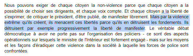 20) On peut ne pas être d'accord avec les blacks blocs et leur mode d'action (c'est mon cas), mais ça, c'est non : c'est la réponse sécuritaire inadaptée qui détruit la liberté de manifester.