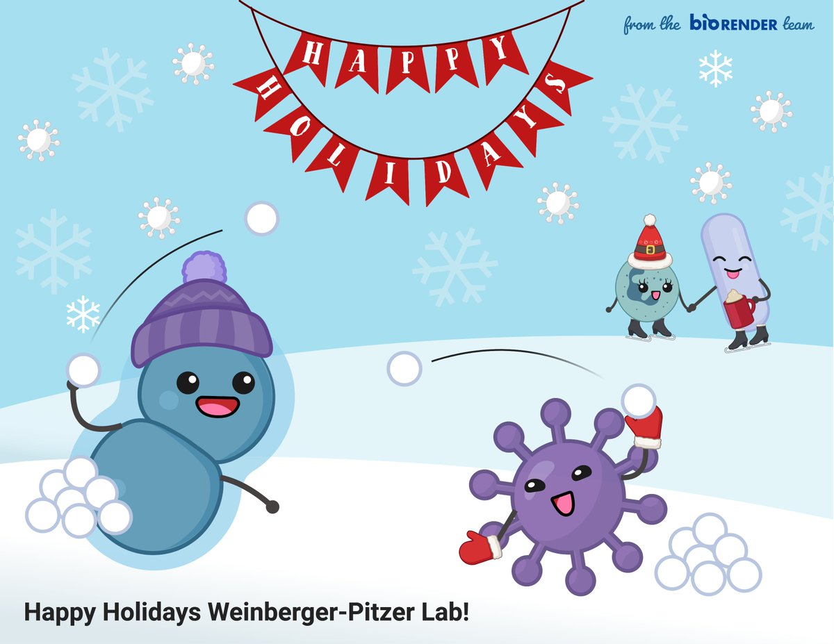 Happy Holidays Everyone. Enjoy my E-card of pneumococcus having a snowball fight with COVID-19!