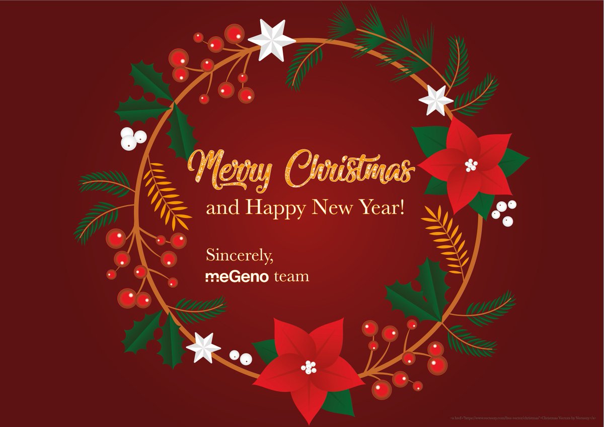 Merry Christmas and happy holidays!
Our very best wishes for a healthy, prosperous and brighter 2021! 

Yours,
Megeno