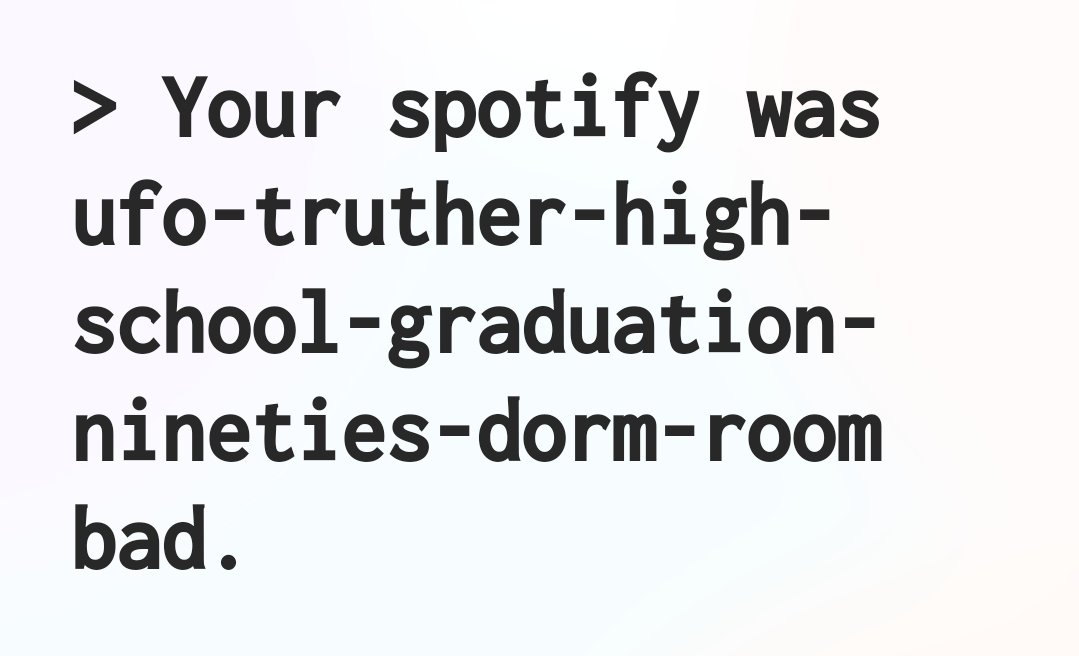 JackLewis10's tweet photo. The Spotify AI Bot has seen me. Deep into me. https://t.co/FiMVFYo0pz
