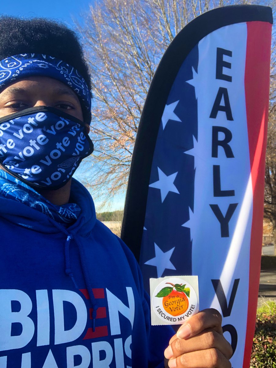 BrandonCainGA's tweet photo. Just had the honor of doing my civic duty by voting for @ReverendWarnock &amp; @ossoff to defend our nations democracy and get rid of the 2 corrupt senators currently in Georgia !!! #GApol #voteearly #vote https://t.co/8LJ2NRIsjP
