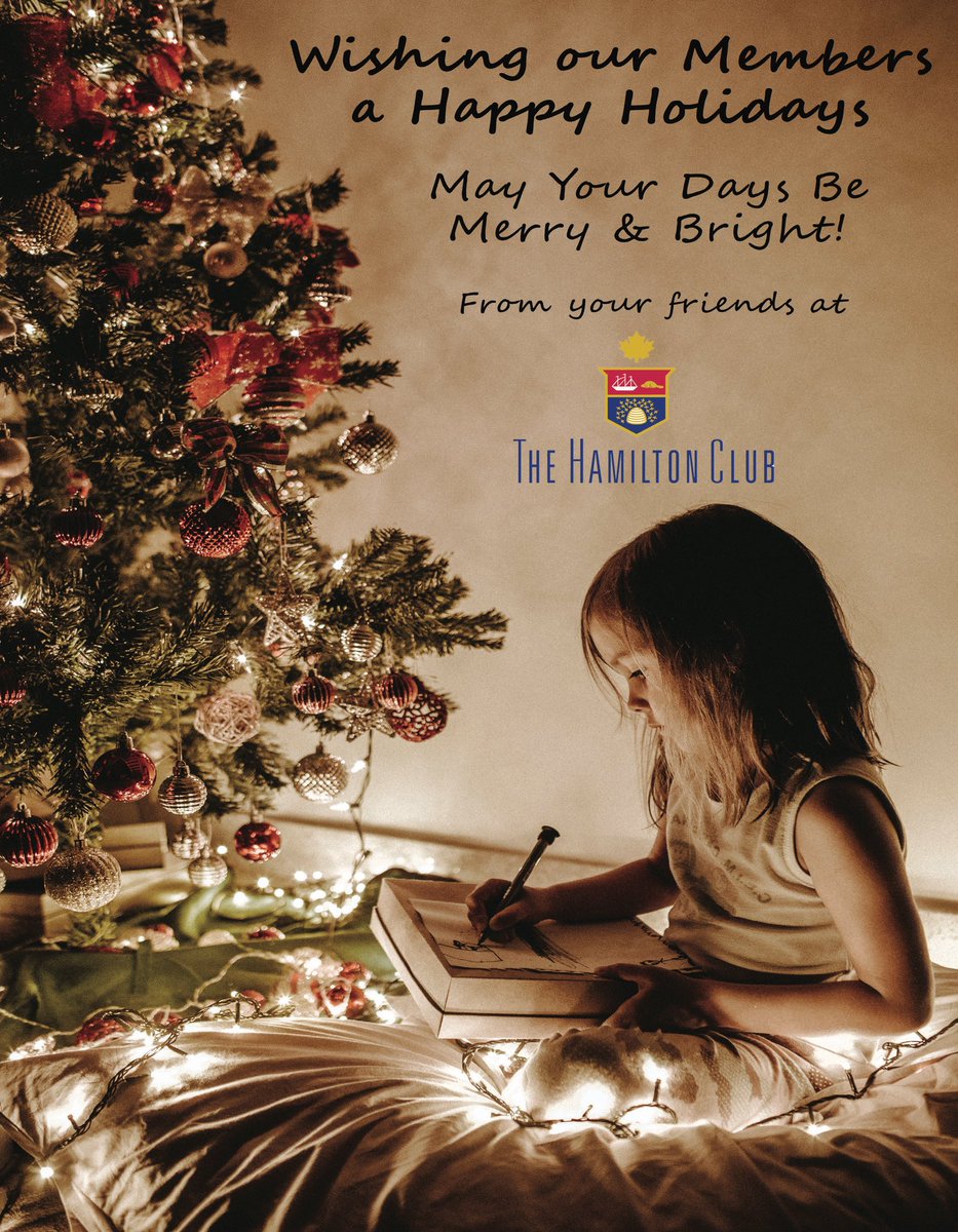 TheHamiltonClub's tweet image. Wishing our Members and their families all the best during the Holidays - may your days be merry and bright! #Christmas #ChristmasTree #TheHamiltonClub #HamOnt