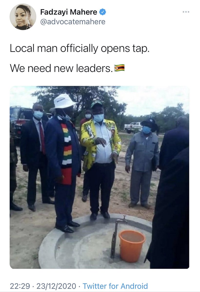 matigary's tweet photo. Since ED is delivering tapped water in rural communities, Mahere is actually doing him a favour by spreading the message. 

This sends a message to Harareans who now only get water from zvibhorani! https://t.co/zWVjkGb7Fj