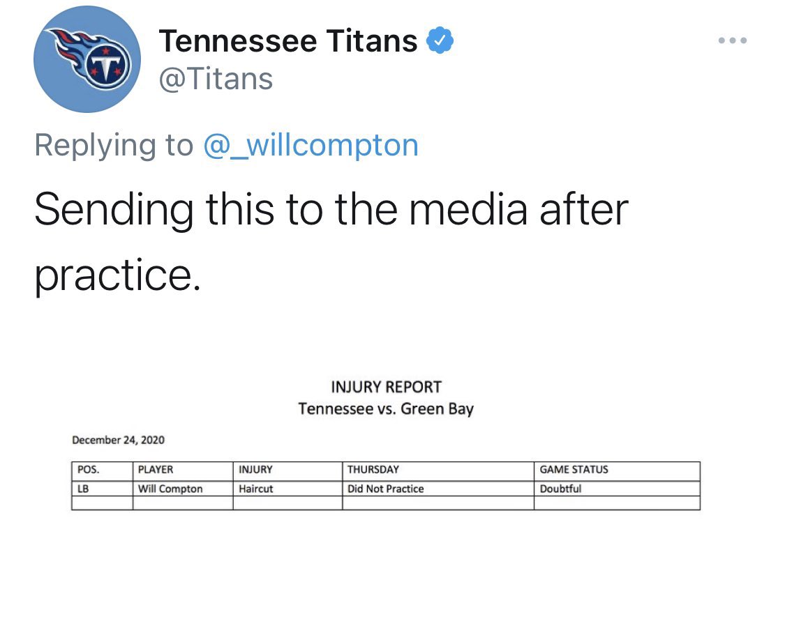 _willcompton's tweet photo. Forgive them lord for they do not understand what they say! 😂😂 They just can’t see it! @Titans @Brown1arthur https://t.co/Qmwq8OngN8