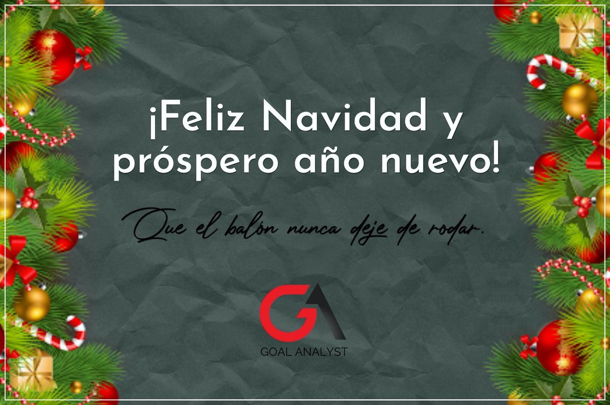 🎄 <a href="/GoalAnalyst/">Goal Analyst</a> os desea unas felicites fiestas  🎄

Ojalá que esté nuevo año venga cargado de buenas noticias.

Sean felices.

❤️🖤