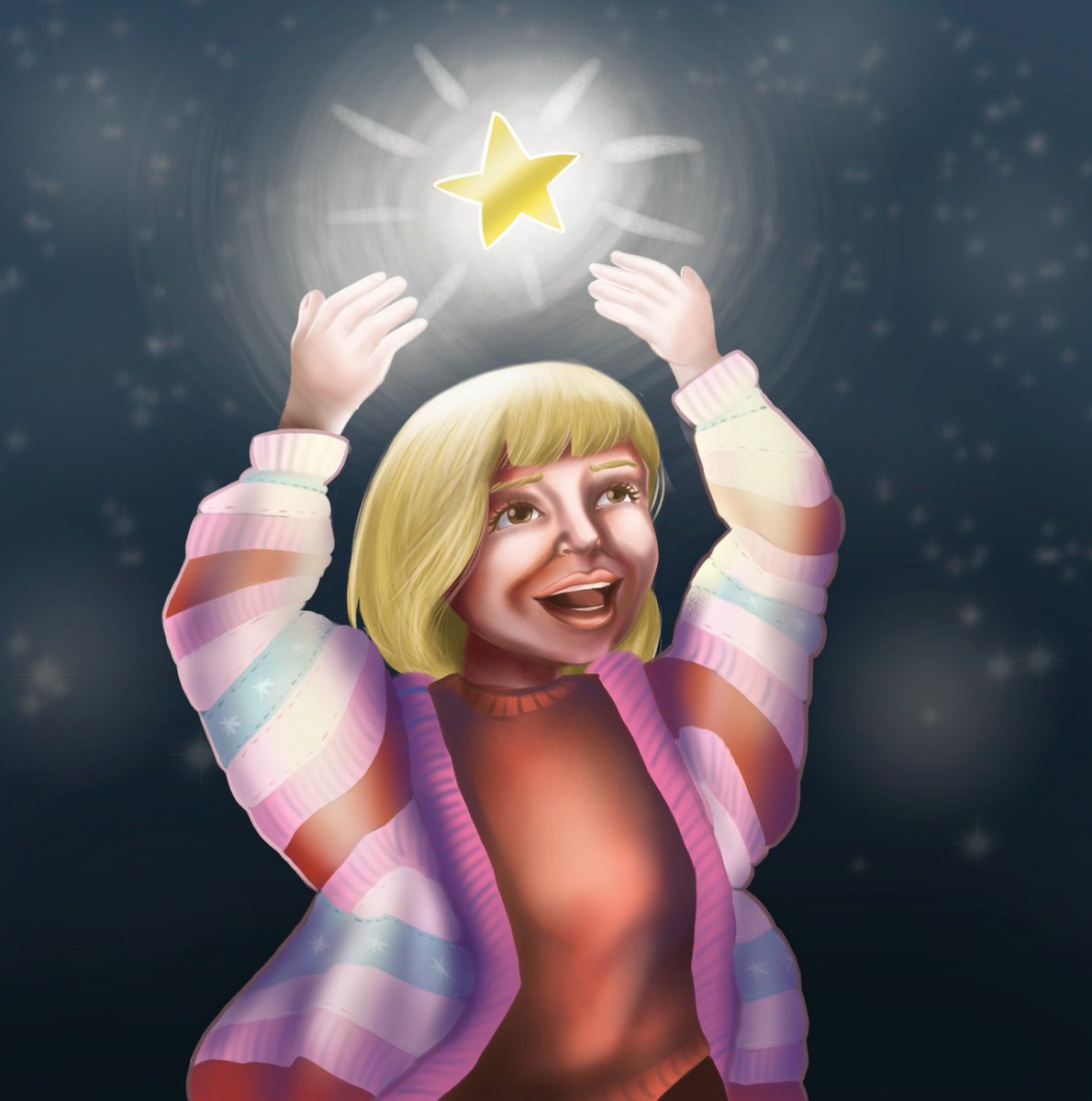 DrawsLil's tweet image. Just made some changes based on a helpful critiques. Like it better now. Also feeling those big sweater Xmas vibes :) happy holidays #art #Illustration