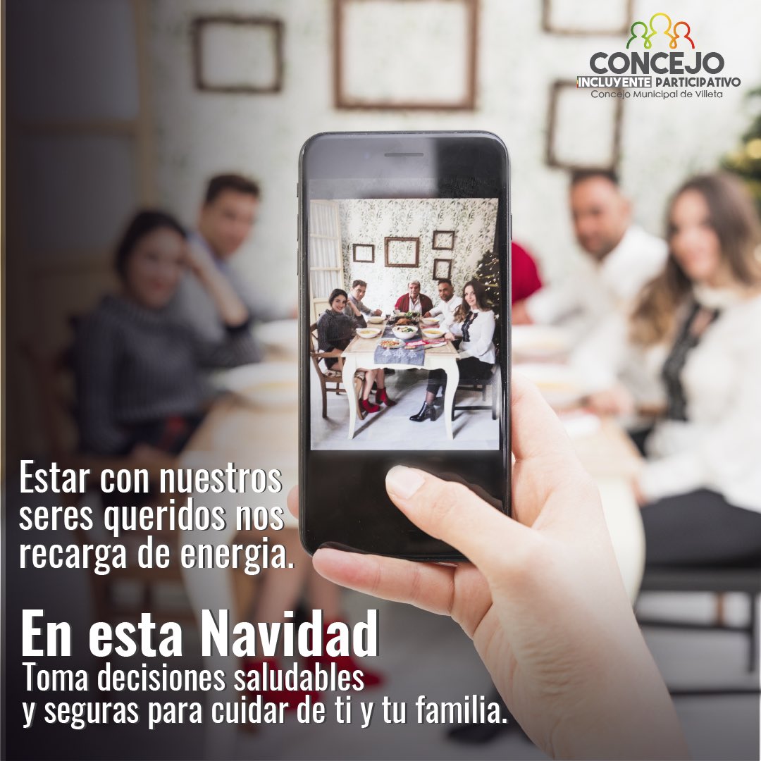 ConcejoVilleta's tweet photo. #Navidad2020 || En esta Navidad deseamos que te recargues de energía compartiendo con tus seres queridos, pero no bajes la guardia en los cuidados. Toma decisiones saludables y seguras para cuidar de ti y tu familia.

#concejoincluyenteparticipativo https://t.co/gsLquiIuCb