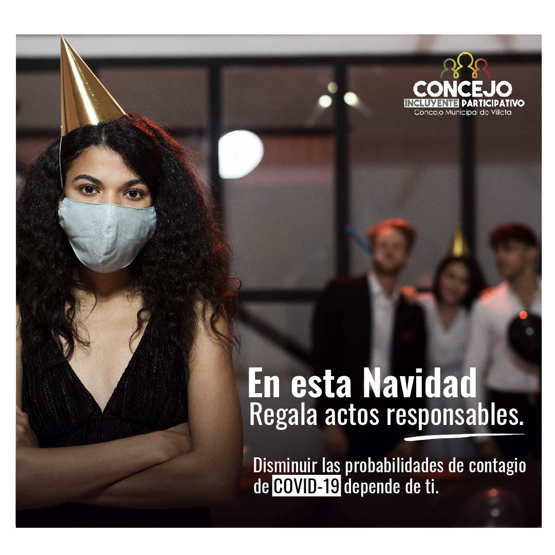ConcejoVilleta's tweet photo. En esta Navidad regala actos responsables.

Disminuir las probabilidades de contagio de COVID-19 depende de ti.

#ConcejoIncluyenteParticipativo https://t.co/JGaky2NO7I