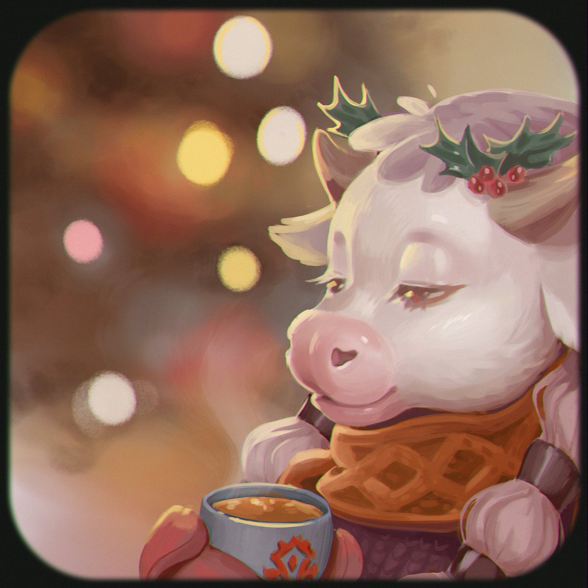 Jynxia's tweet photo. Merry Xmas everyone xxx

It's tier 4 lockdown here, so I'll be home prolly playing WoW. So here's a pic of my tauren pally Toriel having a hot cup of cocoa 😌

#WoWShadowlands #wow #undertale #toriel #xmas #xmasart #tier4 https://t.co/2FMaRoZUey