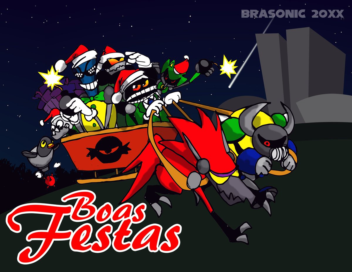 brasonic's tweet photo. BraSonic e seus amigos já estão de recesso, logo os vilões entram em cena para desejar um Feliz Natal a todos! #corruptnik https://t.co/fbgI6wxwIy