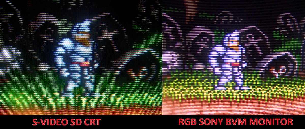 I really want more people to know that PVMs aren't for everyone! They don't have the same look as a consumer CRT and the sharpness may even look too close to modern to emulation to notice some of these blending effects.Notice the grass in the screenshots below.