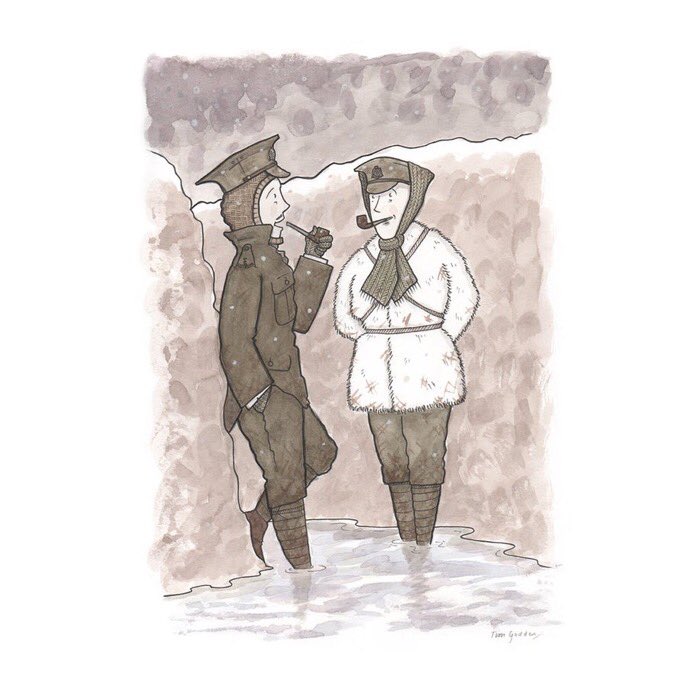 TJGodden's tweet photo. IT'LL BE A BIT DIFFERENT THIS CHRISTMAS, OLD BOY!
Just in front of Plugstreet Wood, two privates of the London Rifle Brigade contemplate their first Christmas in the trenches.
#ww1 #Christmas #Plugstreet #LRB https://t.co/vf35eqqdUd