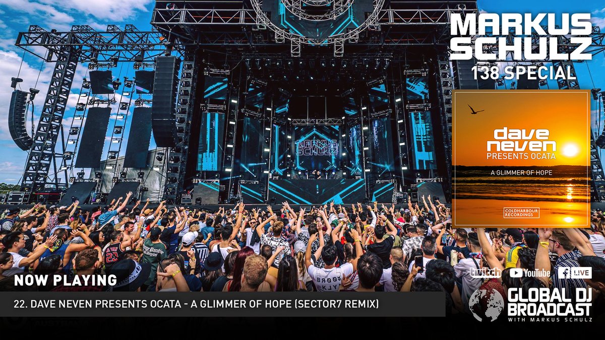 MarkusSchulz's tweet photo. 22. @DJDaveNeven presents Ocata - A Glimmer of Hope (@sector7music Remix) #gdjb

https://t.co/C4a4voLzuA https://t.co/8BJOGL6l7C