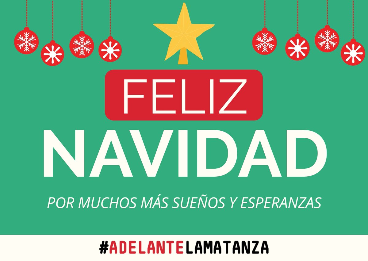 MatanzaAdelante's tweet photo. Les deseamos una muy feliz navidad a todos los vecinos de #LaMatanza 🎄

Que este sea un nuevo comienzo para un año lleno de buenas noticias y éxitos para todos 🌟 https://t.co/uNmX7VrNlM