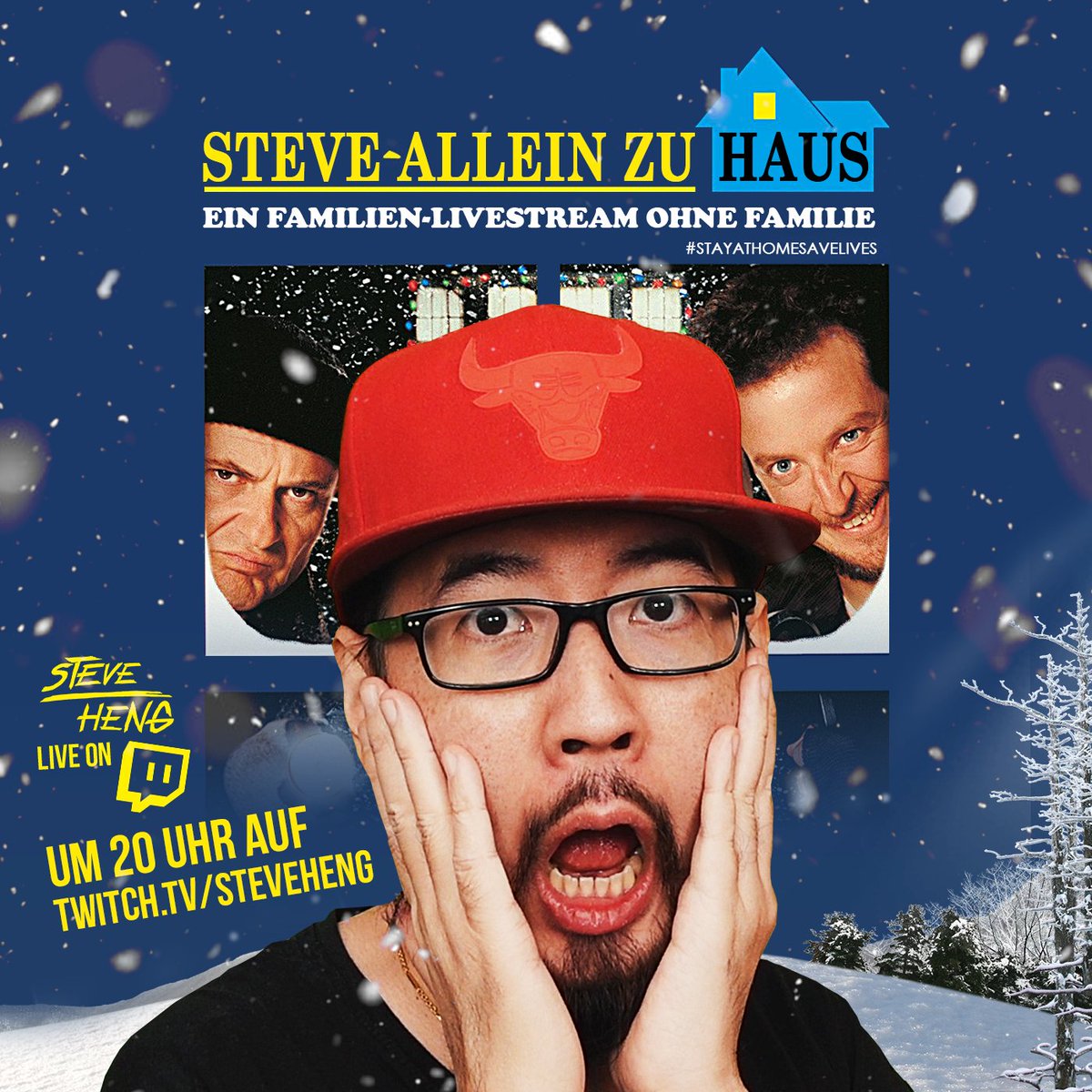 Steve_Heng's tweet photo. Steve - Allein zu Haus...🏠 #KevinAlleinZuHaus

Na, wer feiert auch alleine Weihnachten?! 😅🤔

Um 20 Uhr Live auf #Twitch 🎁 #MerryChristmas #StayHome #StayAtHome 

https://t.co/3TikBR3r1C https://t.co/Ovt58clZOu