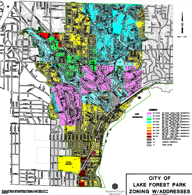 Lake Forest Park, just next to Shoreline, is mostly zoned the same way. Even has some lots that *require* 20,000 square feet per home (that's a half acre!)