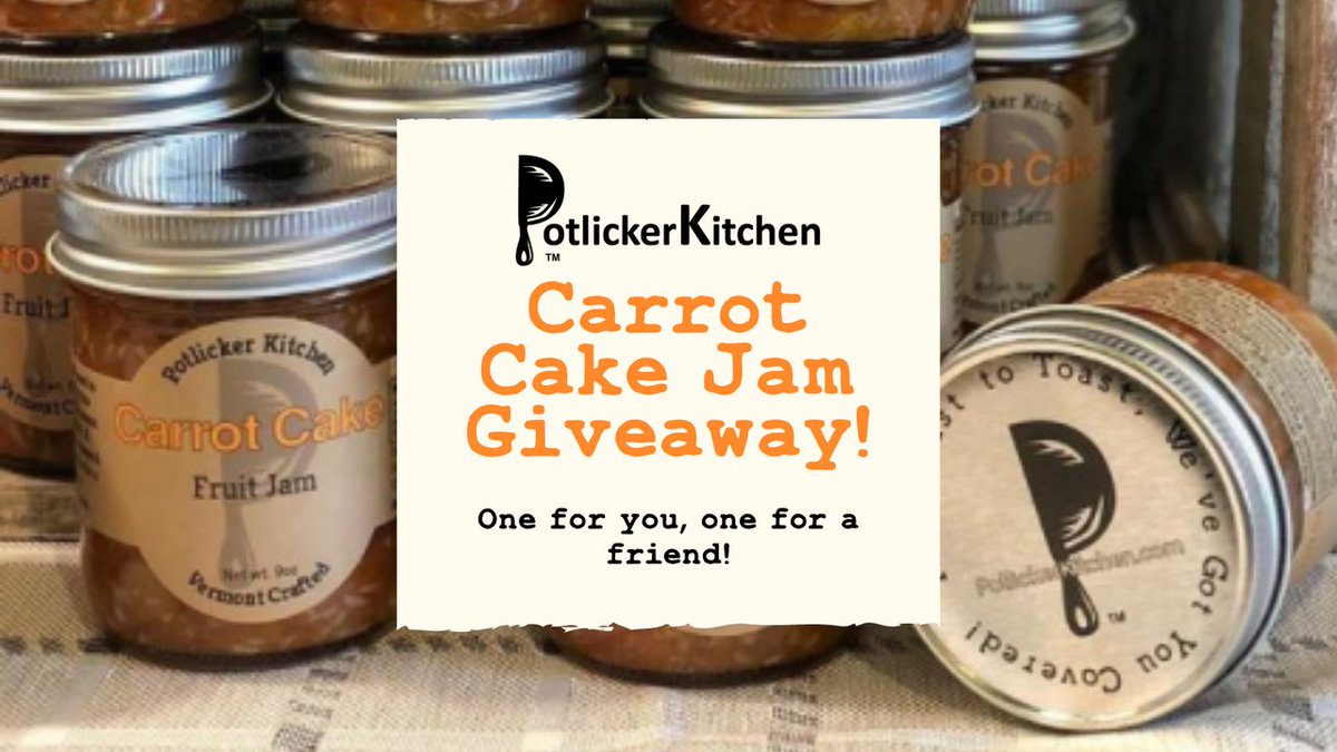 PotlickerKtchn's tweet photo. To celebrate being back in production, how about a delicious #GiveAway?! To enter to win not one, not two, but FOUR jars of our exclusive Arisan Jams, including two jars Carrot Cake jam! Head over to our Facebook and Instagram pages to enter!

#PotlickerKitchen https://t.co/paY0Rt8ity