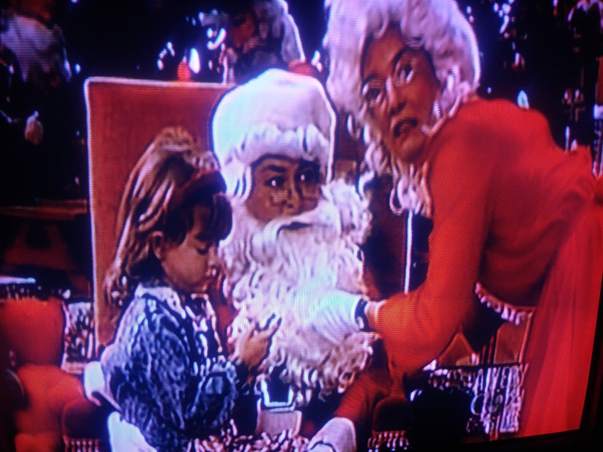 RoseanneConner_'s tweet photo. My last day for this year playing Santa Claus! I'm on my coffee break. I've had kids on my lap since 7 o'clock this morning and 6 hours to go yet! Jackie is walking a fine line. I mean after all, we've been playing the happy Claus couple now since Black Friday here at Rodbells! https://t.co/KD2PkdmOwY