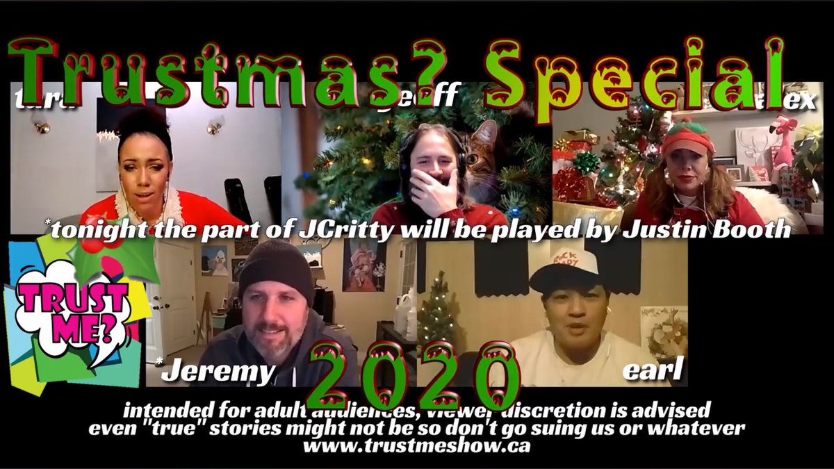 TrustMeShow's tweet photo. Time for a new tradition! The Trust Me? Christmas special is just as good a Charlie Brown, #Frosty, #Rudolph or #DieHard . Watch it with your family tonight! https://t.co/HmK9pehhlh
#ChristmasSpecial #christmas #ChristmasEve #funny #comedy #Christmas2020 https://t.co/OkTTeTjOpa