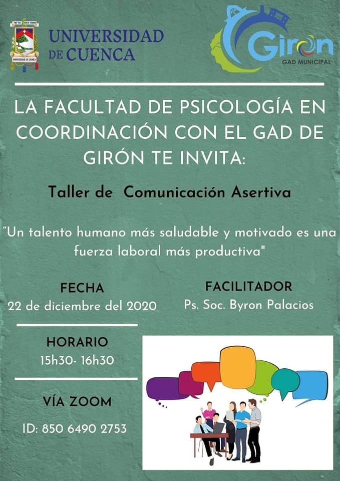 Desde el entorno de trabajo, nos articulamos con el personal y trabajadores del <a href="/Municipio_Giron/">Municipio de Girón</a> , combinamos la virtualidad, así con satisfacción y acogida se desarrolló el temática #Comunicación_Asertiva 

Milton, Vane, Mari, Josué.
    #Equipo_PPP
Isabel Mogrovejo
Tutora