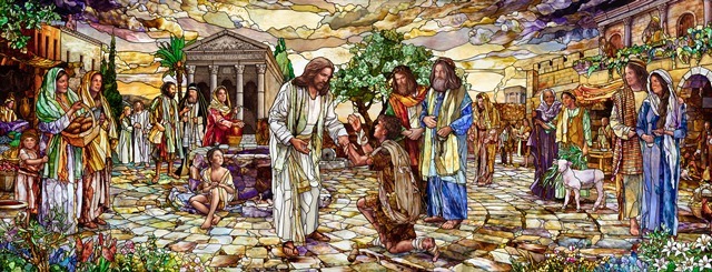 Walk_w_Christ's tweet photo. While Jesus Christ was here on the earth, He performed many miracles, spoke in parables, and established His Church. This stained glass artwork displays every one of these miracles and testifies that Jesus is the Christ. What's your favorite miracle of Christ performed? https://t.co/EhWBCblkPY