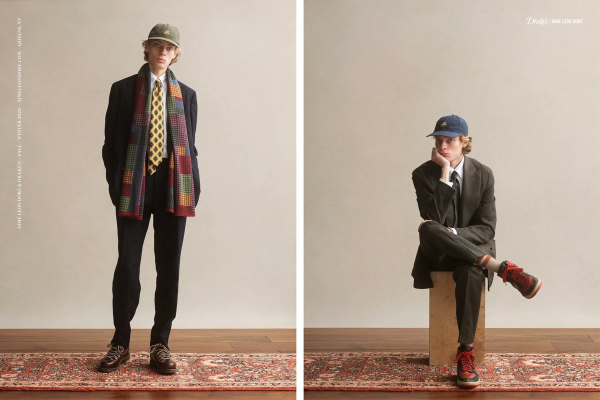 7/  @AimeLeonDore x  @drakes_diary Again, ALD's designer, Teddy Santis, continues to push boundaries in this new wave of menswear beyond what we comprehend. Hard to say much else. He's simply a creative genius. That's all.Lookbook here: https://www.drakes.com/editorial/aime-leon-dore-for-drake-s-2020-lookbook/