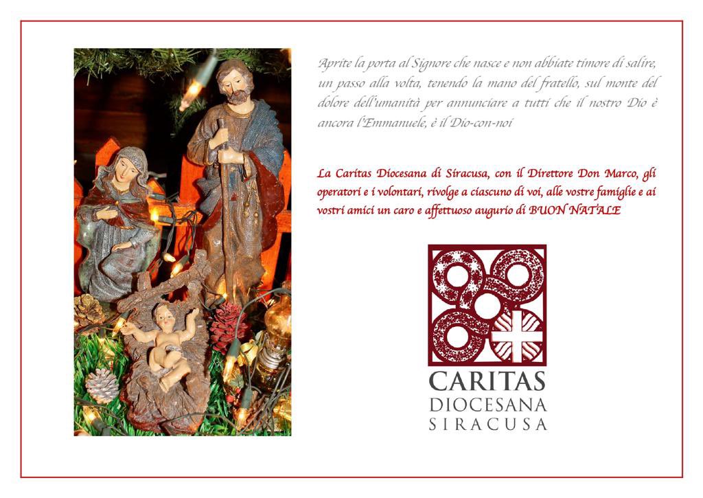 caritassr's tweet photo. La #Caritas diocesana di #Siracusa, con il direttore Don Marco, gli operatori e tutti i volontari, rivolgono a ciascuno di voi, alle vostre famiglie ed ai vostri amici un caro ed affettuoso augurio di BUON NATALE #Natale2020 #25Dicembre https://t.co/p9DNVRUW9G