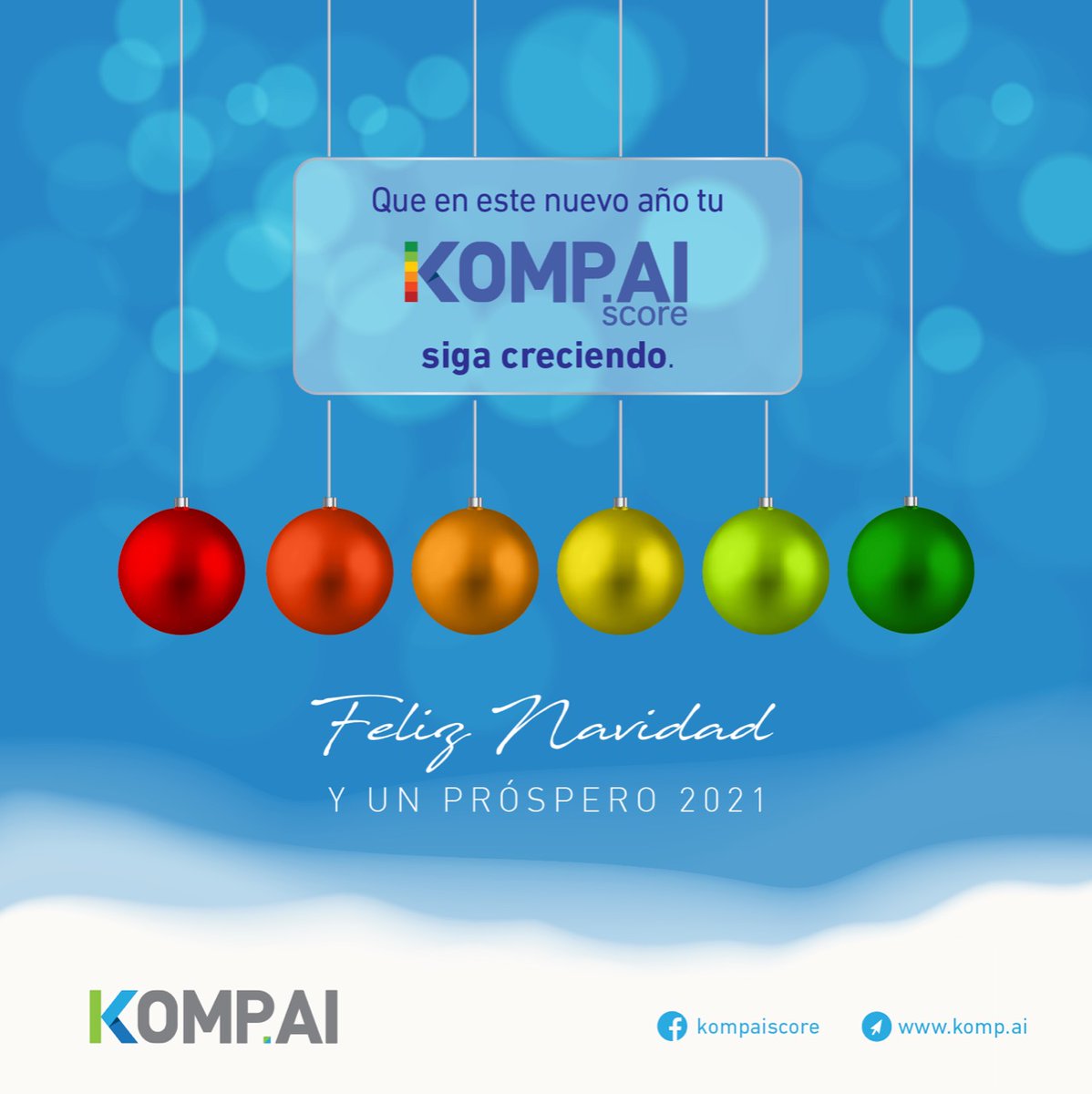 kompaiscore's tweet image. Que tu #KompAI score te ayude a alcanzar todas tus metas 🎄. Feliz Navidad y un próspero año nuevo !