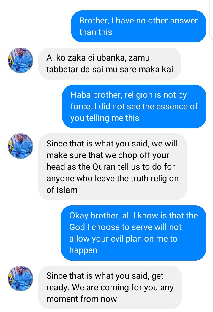 Preach_DGospel's tweet image. .
Another threat from #Aminu on Facebook