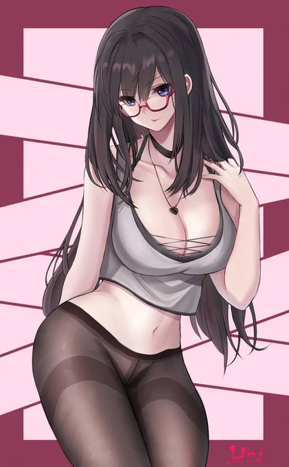 无题 #タイツ #眼鏡 #美少女 #オリジナル  