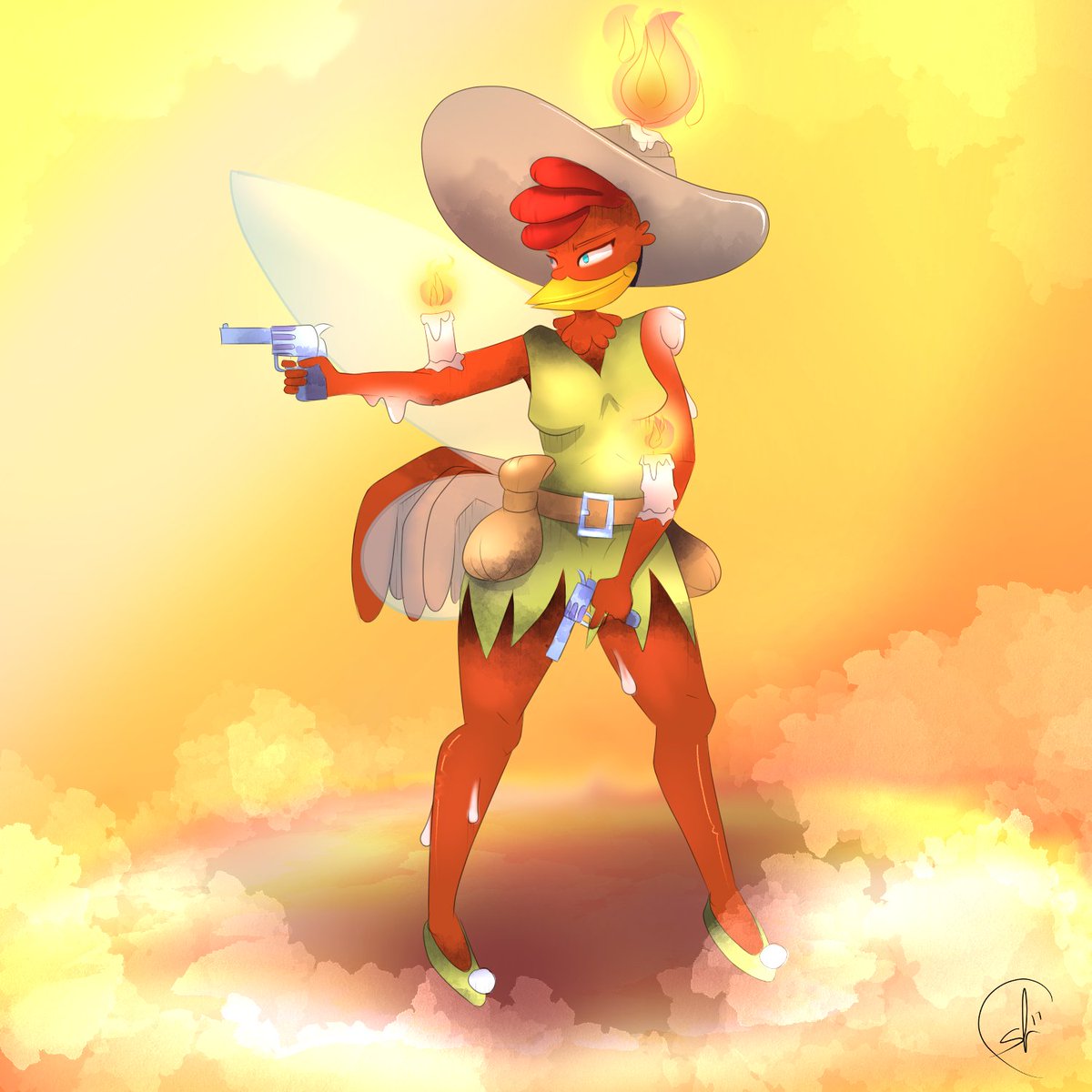 sergispocket's tweet photo. He cogido un generador random de personajes de disney y he hecho una mezcla de Tinker Bell, Panchito Pistoles y Lumière? Pues sí xdd https://t.co/OblNOqzKBM