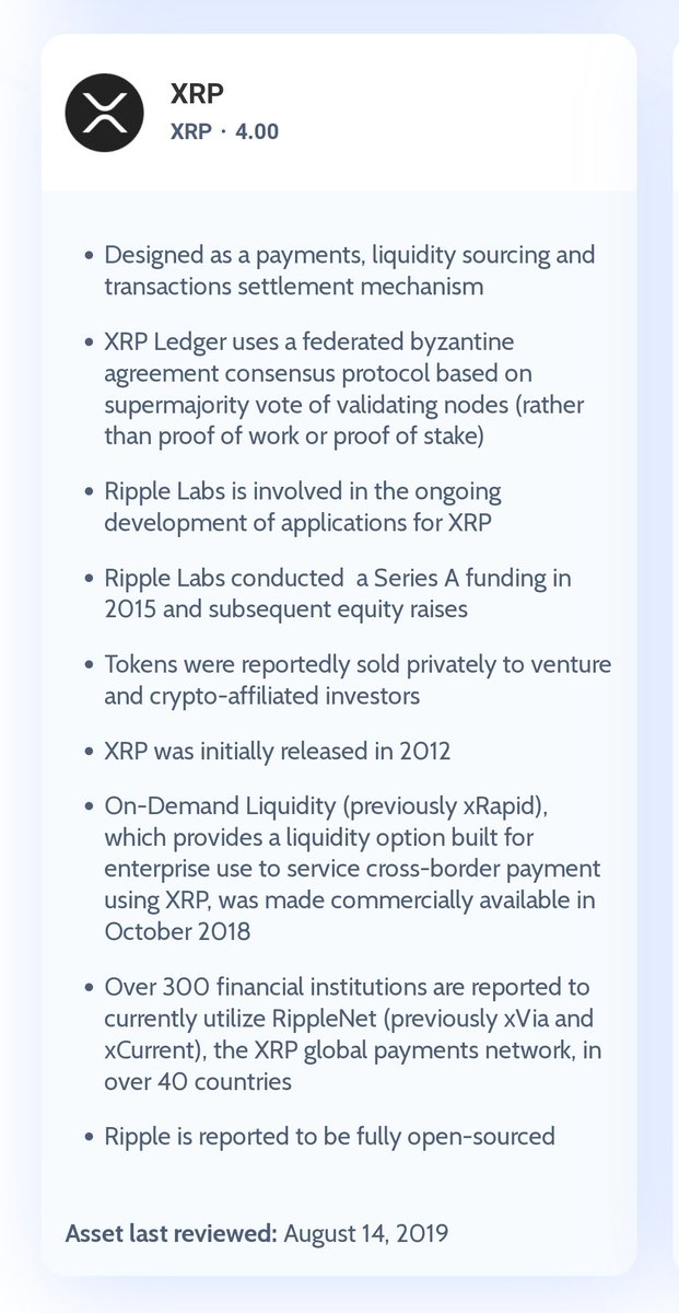 Been seeing questions asking if  $LINK is a security and I want to emphasize why this definitively is not the caseThe Crypto Rating Council, with some of the largest law firms in the world, deems  $ETH and  $LINK equally unlikely to be a security, while  $XRP is extremely likely