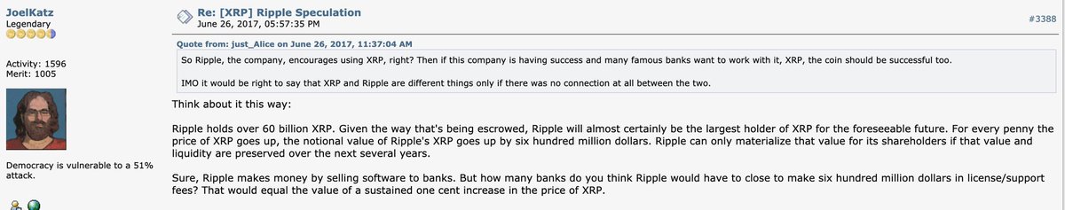 This is in complete opposite of Ripple which has- Hyped up  $XRP for years as an investment to US retail- Promised returns by continually saying "institutions are coming"- Sold billions of tokens to pad the executives back pockets- Mislead the public about the adoption of XRP