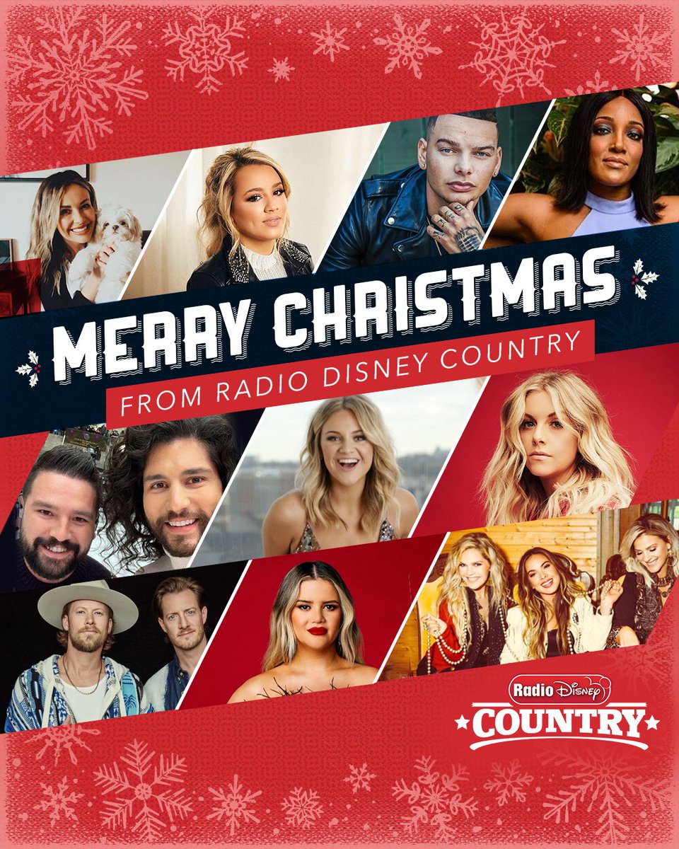 #MerryChristmas from your friends at Radio Disney Country! 🎄❤️ @CarlyPearce <a href="/GabbyBarrett_/">Gabby Barrett</a> @KaneBrown <a href="/MickeyGuyton/">Mickey Guyton</a> <a href="/DanAndShay/">Dan + Shay</a> <a href="/KelseaBallerini/">Kelsea Ballerini</a> @LindsayEll <a href="/FLAGALine/">Florida Georgia Line</a> <a href="/MarenMorris/">Maren Morris</a> @RunawayJune