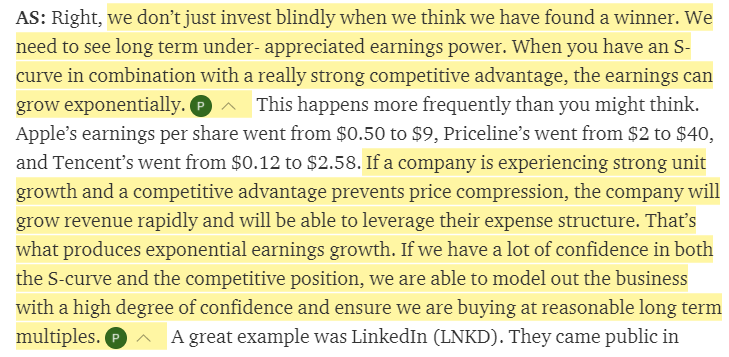 3. valuation. Valuations matter (... eventually). Maybe not today, this week, this year, or the next. But ultimately, as S-curves and industries mature, fundamentals will be main drivers of stock performance. the valuation in growth stocks are driven by its terminal value