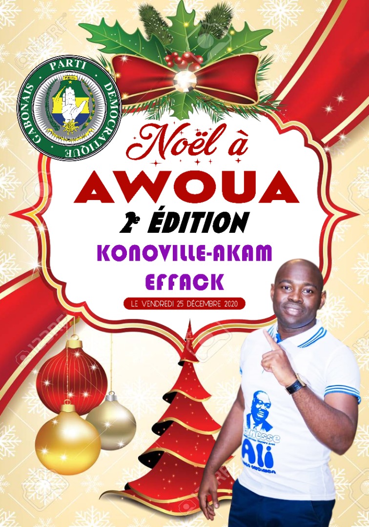 Noël pour tous dans le Canton Koum:
Un arbre de Noël sera organisé ce 25 Décembre 2020 à l'école protestante d'Awoua à partir de 15h00.
En ma qualité de conseiller départemental du Ntem, j'ai tenu à donner à nouveau un sourire à mes jeunes petites sœurs et frères. <a href="/JessyeElla/">Jessye Ella Ekogha</a>