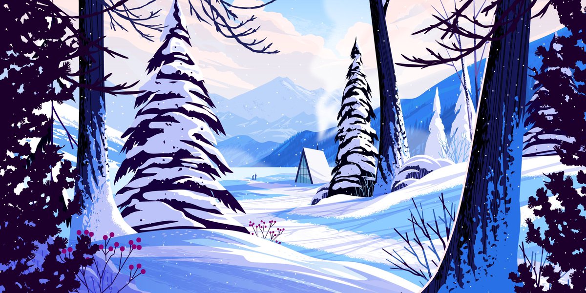 plaidmtn's tweet photo. I teamed up with @creativecloud to make this cozy little winter landscape for the holidays and it was truly a blast to work on! I hope you all have a safe and happy holiday. Stay warm. Stay healthy. https://t.co/6hxJACUS3A
