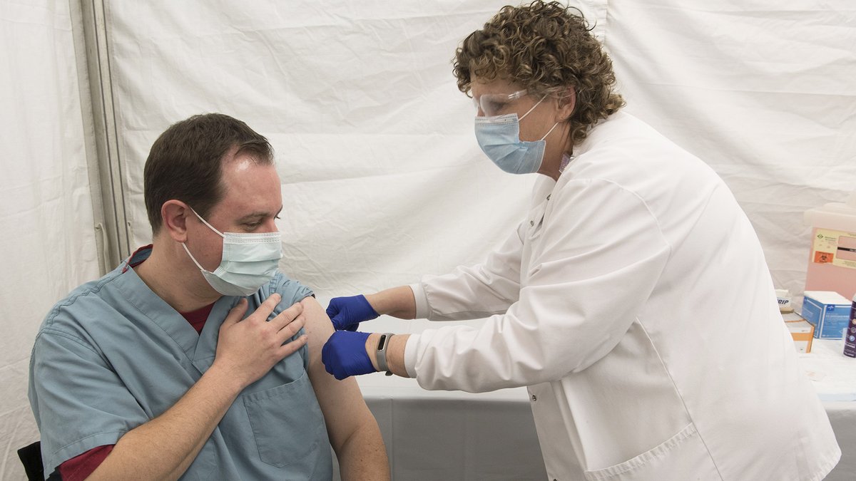 As we continue receiving shipments of the COVID-19 vaccine, we're excited to see some of the first caregivers at Fairview, Hillcrest and @MyAkronGeneral get vaccinated today.