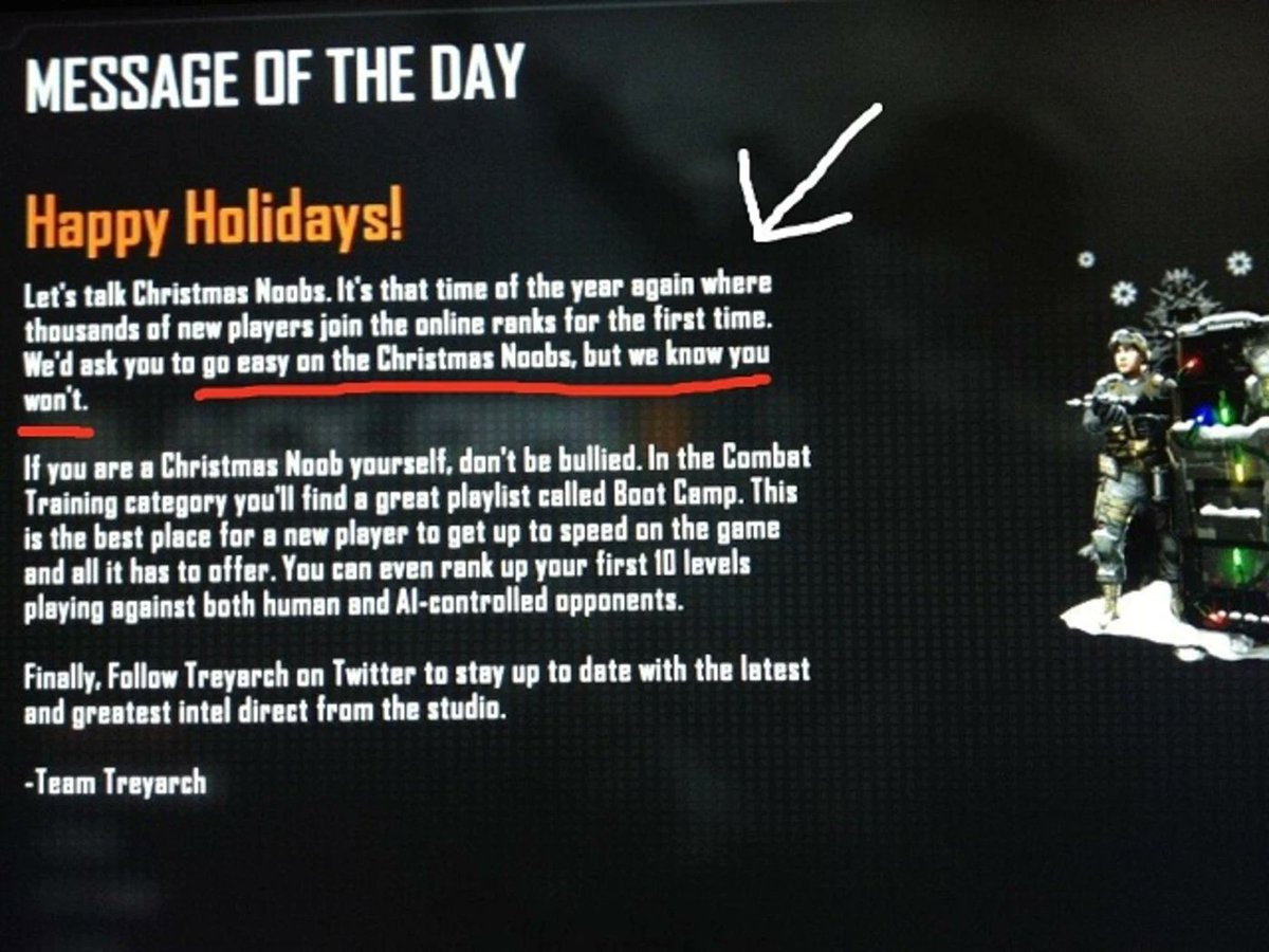 Happy Holidays!

Throwback to when we were told to go 'easy' on Christmas Noobs in Black Ops 2 😔