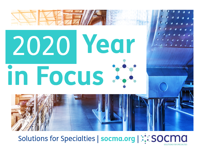 socma's tweet photo. In a year when sustaining #safe operations, promoting #virtual business growth + providing key #advocacy efforts were vital to your companies, SOCMA invites you to look back at our "2020 Year in Focus": https://t.co/jzASMr1vUv
#SolutionsforSpecialties #YearinReview #YearinFocus https://t.co/dfTi7erqrf