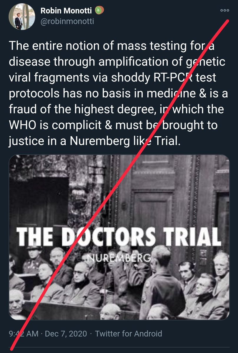 7/ But despite all of this, and despite it's not even about PCR testing here, the Twitter user claims all testing is a fraud, and that you should refuse to get tested. That's really bad and harmful advice!