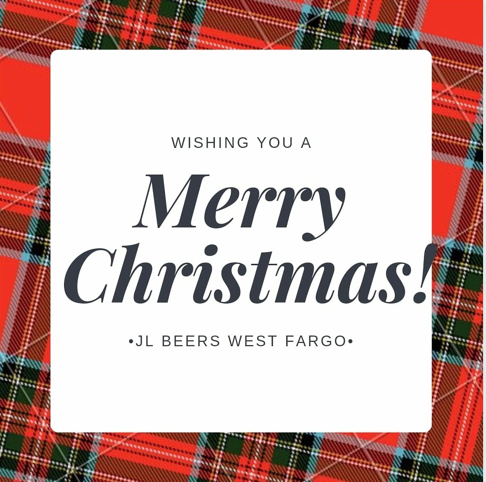 Merry Christmas from everyone at #JLBeersWestFargo! We will be open until 4pm on Christmas Eve and we will be closed all day Christmas. Stay safe, and we look forward to seeing you when we resume our normal hours on Saturday! #JLBeers #happyholidays #merrychristmas