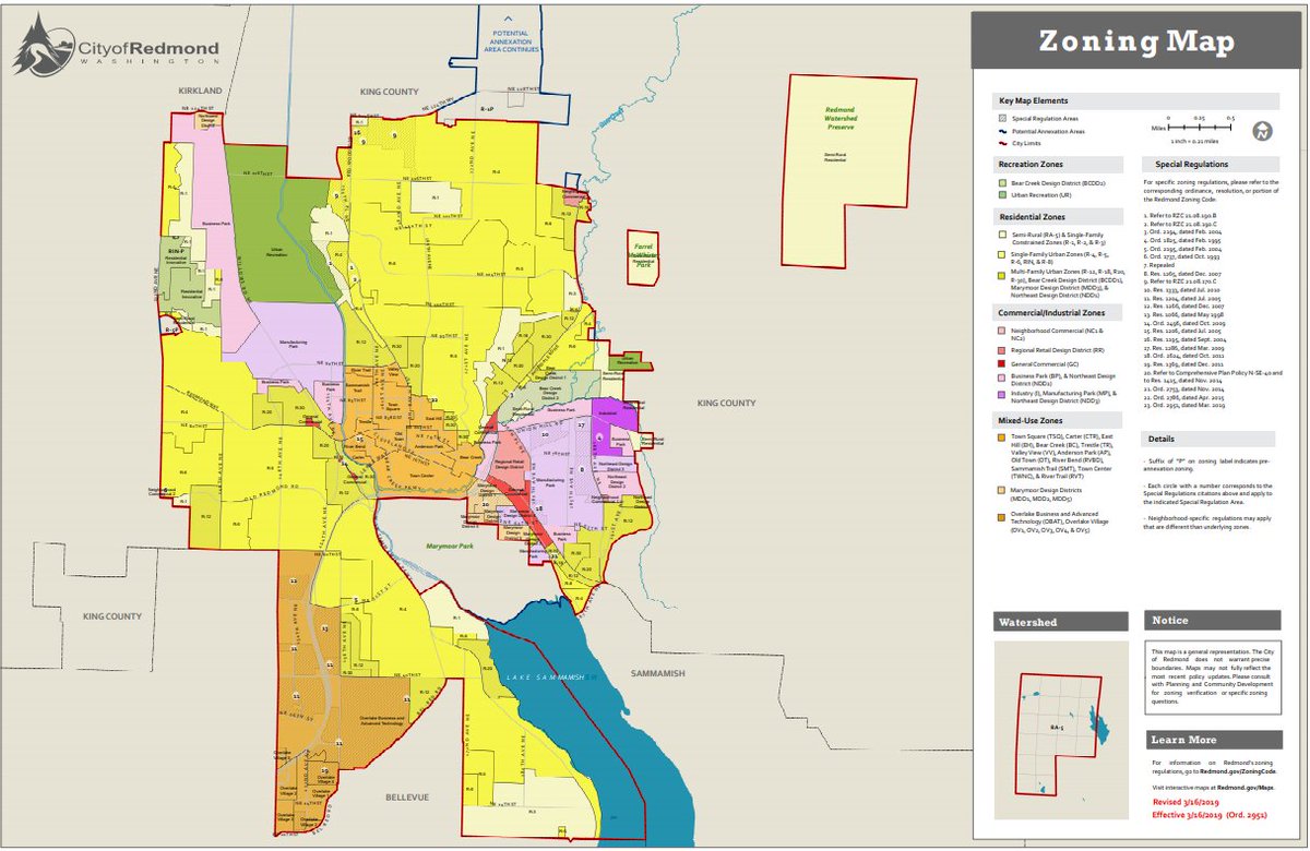 Redmond WA. Over 80% zoned for 1 home per 7200 sq ft