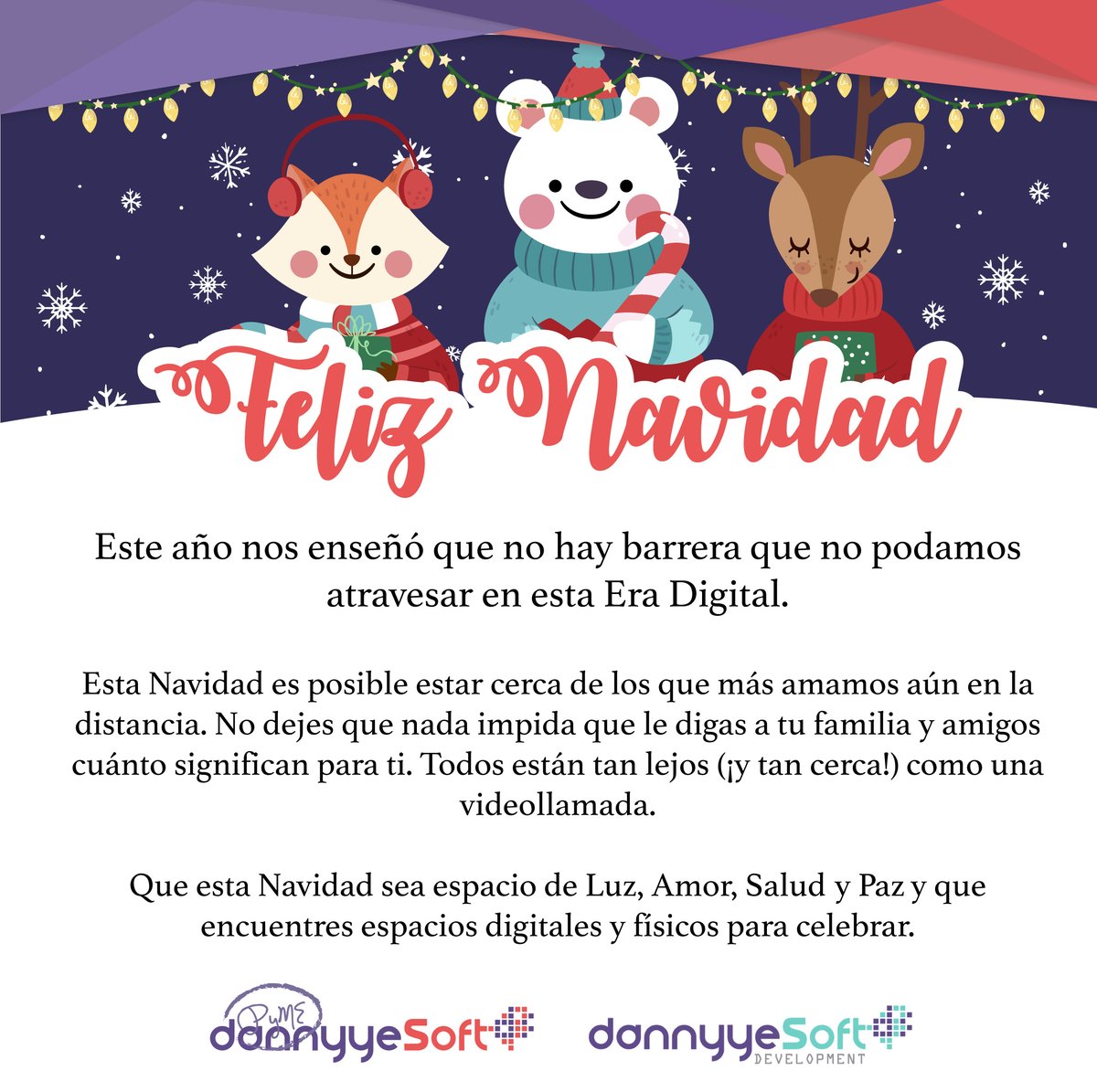 dannyyesoft's tweet photo. Este año fue un poco menos difícil gracias al mundo digital, pudimos mantenernos conectados y encontrar nuevos caminos para nuestros negocios. ¡Feliz Navidad! 🎄🎅 https://t.co/ixCe0mJbkh