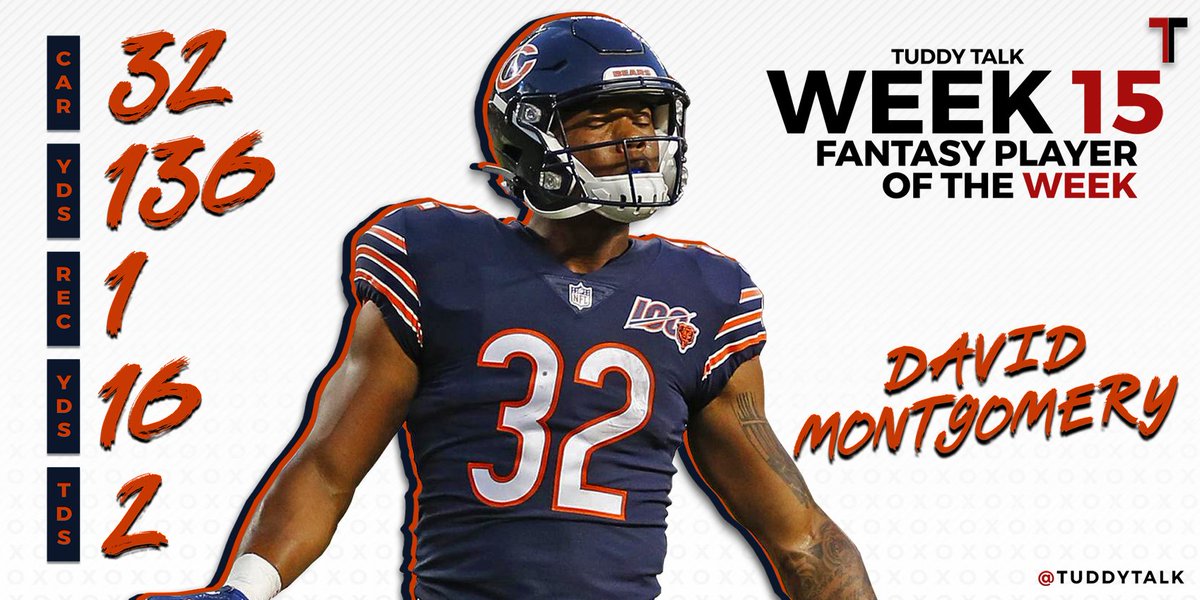 TuddyTalk's tweet photo. Player of the Week. League winner? 🏆

David Montgomery went off in the semis! Did he clinch you a spot in the championship this weekend? #DavidMontgomery #TuddyTalk #FantasyPlayerOfTheWeek https://t.co/v1Lwddqs1d