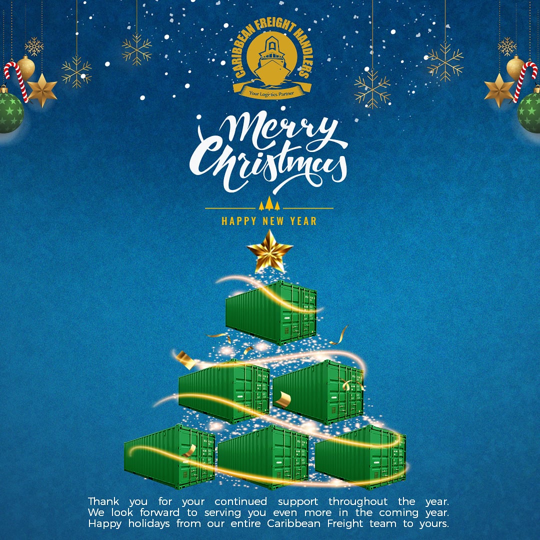 Carifreight's tweet photo. Merry Christmas and a Happy New Year from Caribbean Freight.
#HappyHolidays https://t.co/mUQFHWYktx